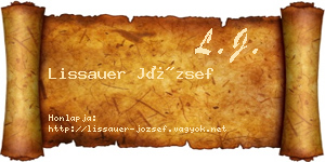 Lissauer József névjegykártya
